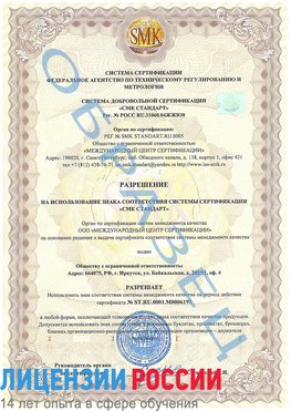 Образец разрешение Лосино-Петровский Сертификат ISO 50001